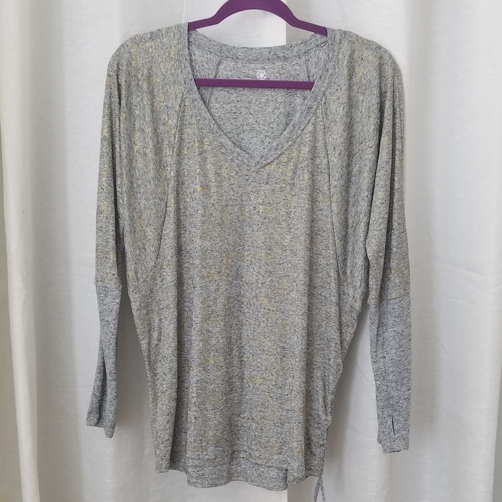 GAIAM Metallic Yoga Long Sleeve Top